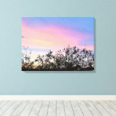 Mango Zonsondergang Hemelsblauw Roze Canvas Art Se Afdruk (Insitu (Houten vloer))