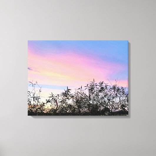 Mango Zonsondergang Hemelsblauw Roze Canvas Art Se Afdruk (Voorkant)