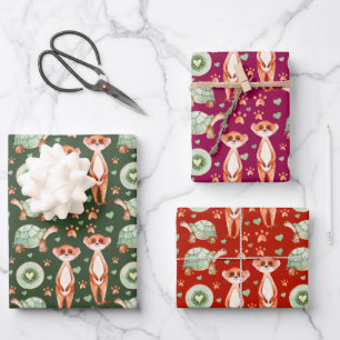 Mangoeste Schildpad Kiwi Inpakpapier Set van 3 Vel