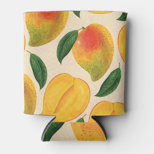 Mangofruit naadloos patroon blikjeskoeler (Voorkant)