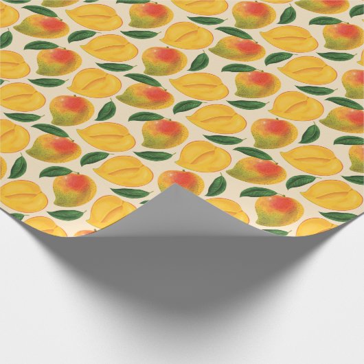 Mangofruit naadloos patroon cadeaupapier (Hoek)
