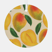 Mangofruit naadloos patroon glas ornament (Achterkant)