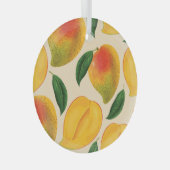 Mangofruit naadloos patroon glas ornament (Voorkant Rechts)