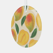 Mangofruit naadloos patroon glas ornament (Voorkant links)