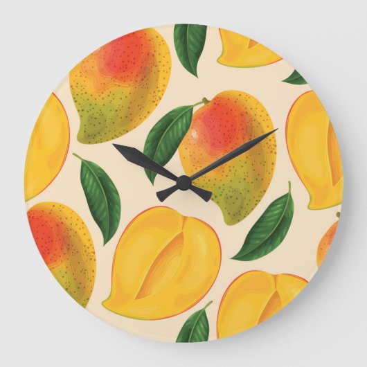 Mangofruit naadloos patroon grote klok (Voorkant)