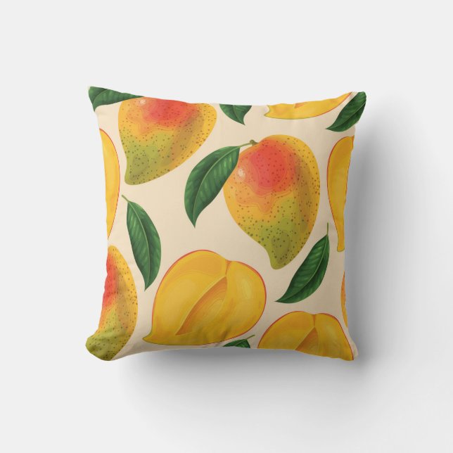 Mangofruit naadloos patroon kussen (Voorkant)