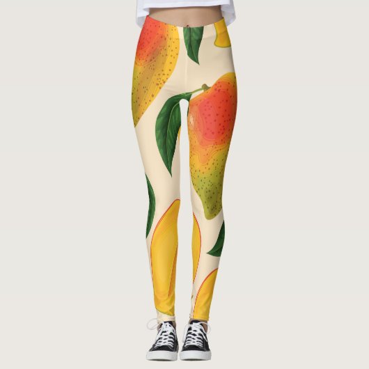 Mangofruit naadloos patroon leggings (Voorkant)