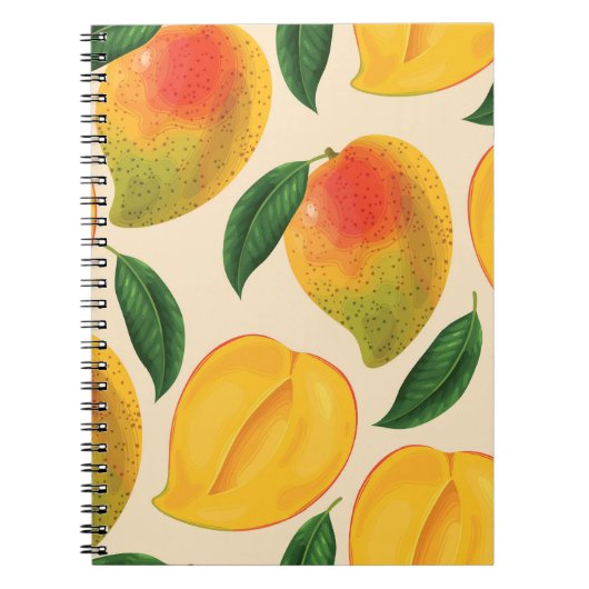 Mangofruit naadloos patroon notitieboek (Voorkant)