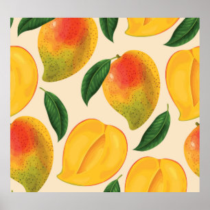 Mangofruit naadloos patroon poster
