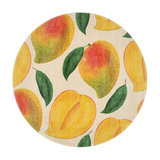 Mangofruit naadloos patroon snijplank (Voorkant)