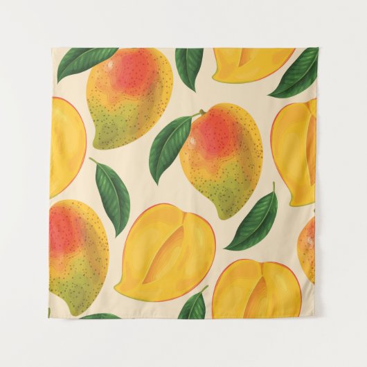 Mangofruit naadloos patroon wandkleed (Voorkant)