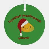 Mangoificerende Feestdagen Santa Mango Glass Ornam Glas Ornament (Achterkant)