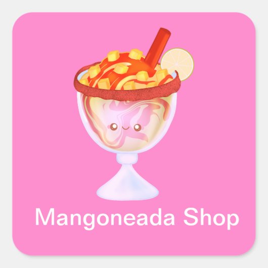 Mangoneada De Mango Vierkante Sticker (Voorkant)
