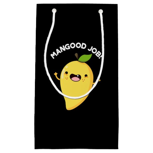 Mangood Job Funny Mango Fruit Pun Dark BG Klein Cadeauzakje (Voorkant)