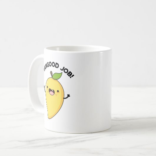 Mangood Job Funny Mango Fruit Pun Koffiemok (Voorkant links)
