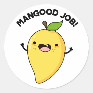 Mangood Job Funny Mango Fruit Pun Ronde Sticker