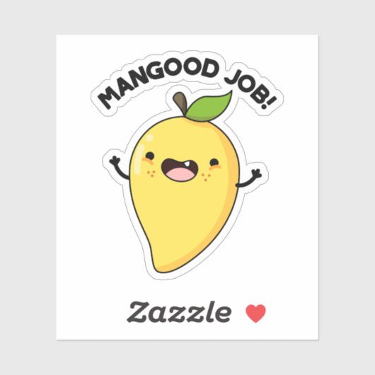 Mangood Job Funny Mango Fruit Pun Sticker (Vel)