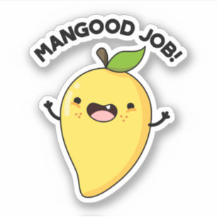 Mangood Job Funny Mango Fruit Pun Sticker