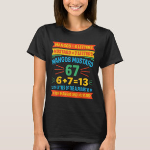 Mangos Mosterd 67 T-shirt Grappige Alfabet Code M