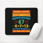 Mangos Mosterd 67 T-shirt Grappige Alfabet Code M Muismat (Met muis)