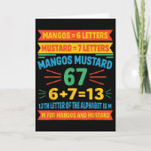 Mangos Mustard 67 Tee Funny Alphabet Code M Meme F Kaart (Voorkant)