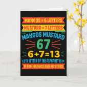 Mangos Mustard 67 Tee Funny Alphabet Code M Meme F Kaart (Gele Bloem)