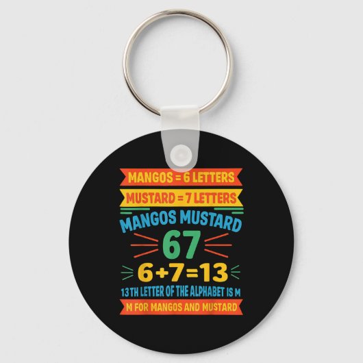 Mangos Mustard 67 Tee Funny Alphabet Code M Meme F Sleutelhanger (Voorkant)