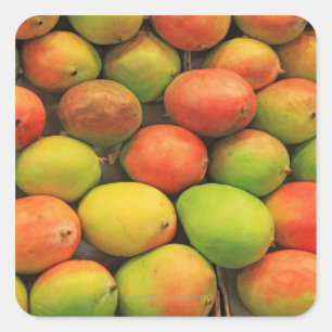Mangos, Spanje, Catalonië, Barcelona, La Boqueria Vierkante Sticker