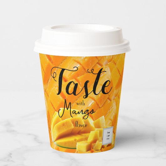 Mangosmaak Papieren Bekers (Voorkant)