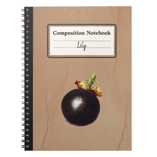  Mangosteen Illustratie Gepersonaliseerde Comp Notitieboek (Voorkant)