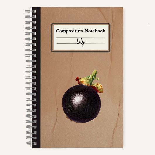  Mangosteen Illustratie Gepersonaliseerde Comp Notitieboek (Voorkant)