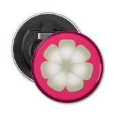 Mangosteen stylized Exotic Fruit Slice Button Flesopener (Voorkant)