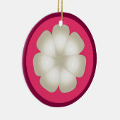 Mangosteen stylized Exotic Fruit Slice Keramisch Ornament (Rechts)