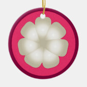 Mangosteen stylized Exotic Fruit Slice Keramisch Ornament (Voorkant)