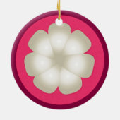 Mangosteen stylized Exotic Fruit Slice Keramisch Ornament (Achterkant)