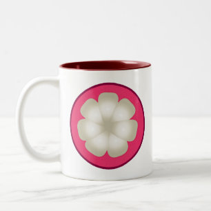 Mangosteen stylized Exotic Fruit Slice Tweekleurige Koffiemok