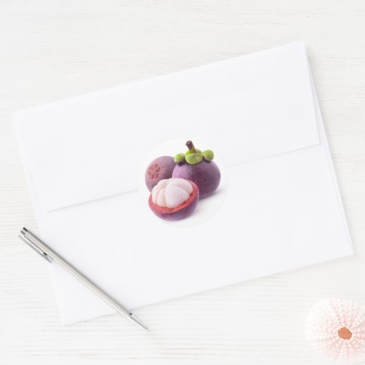 Mangosteens Ronde Sticker (Envelop)