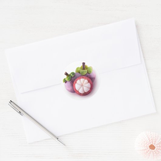 Mangosteens Ronde Sticker (Envelop)