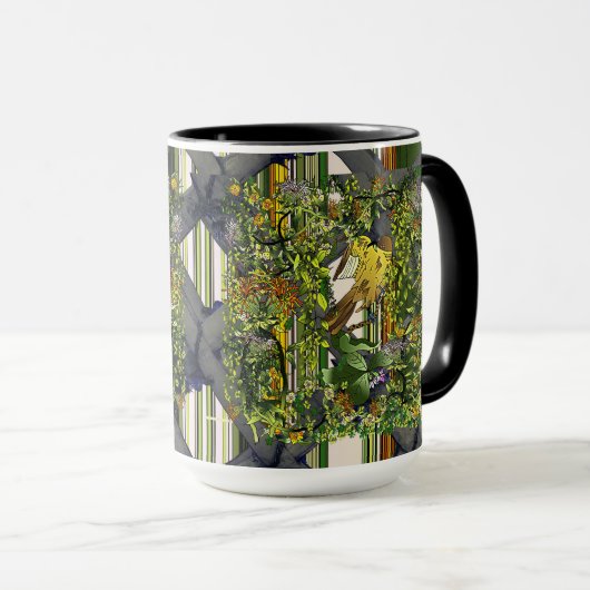 Mangrove Cuckoo/Trellis/Stripes Mok (Voorkant rechts)