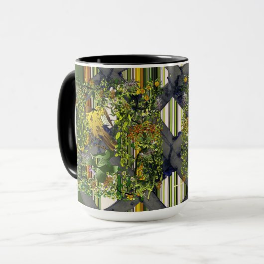 Mangrove Cuckoo/Trellis/Stripes Mok (Voorkant links)