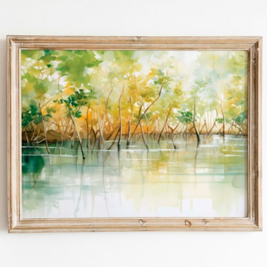 Mangrove Embrace: Levendige Waterverf Print