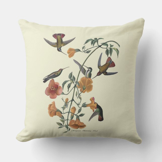 Mangrove Hummingbird getextureerd Outdoor Pillow 2 Buitenkussen (Voorkant)
