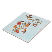 Mangrove Hummingvogels met Oranje trompetbloemen Tegeltje (Zijkant)