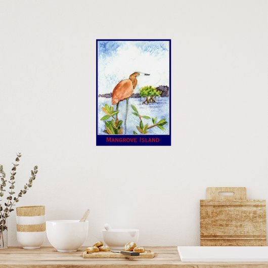 Mangrove Island Heron Poster (Keuken)