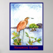 Mangrove Island Heron Poster (Voorkant)