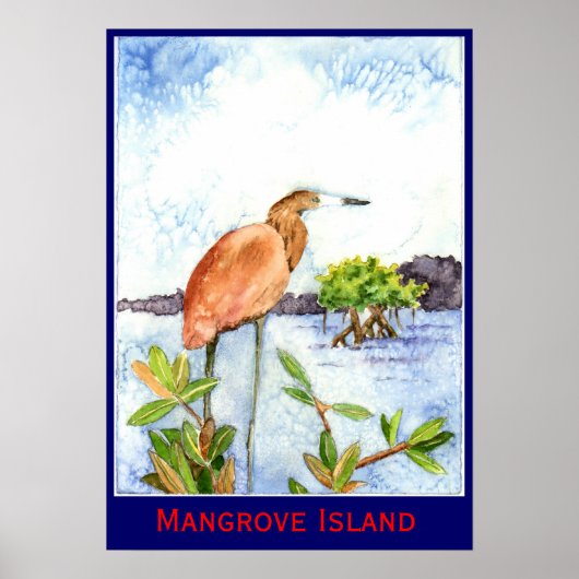 Mangrove Island Heron Poster (Voorkant)