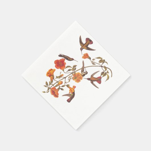 Mangrove kolibrie met Oranje bloemen Servetten (Hoek)