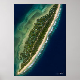 Mangrove Lagune op Barrière-eiland vanuit de Satel Poster