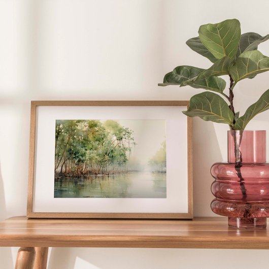 Mangrove Marvel: Waterverf van levendige mangroven Poster