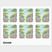 Mangrove & Quote Kaart Vierkante Sticker (Vel)